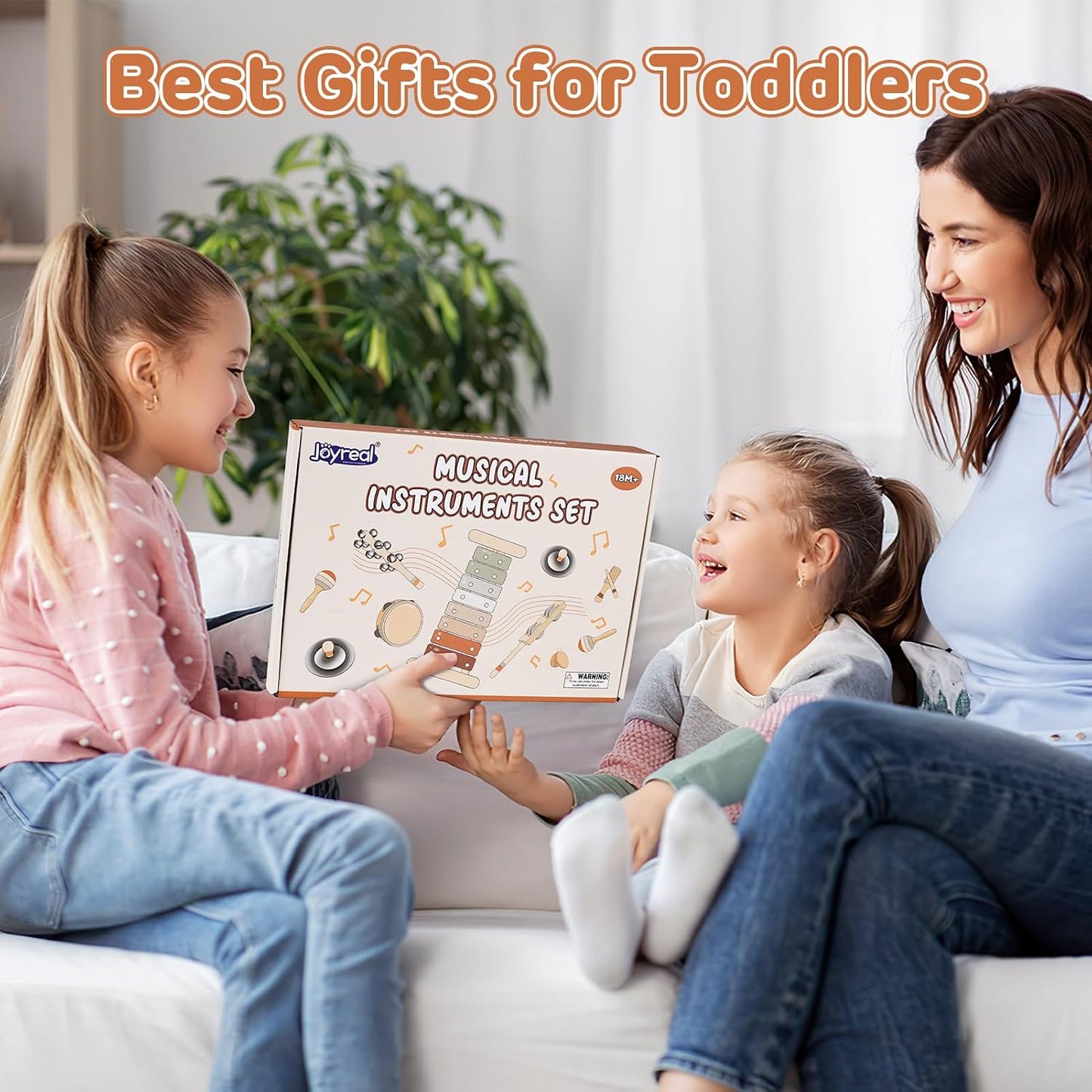 Toddler Musical Instruments, Neutral Colours Montessori Wooden Musical Instruments for Toddlers from 18M-3 Years, Children'S Instruments Toy, Christmas and Birthday Gift for 18M-3-5 Years